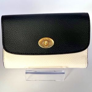 Coach Two-Tone Black and Cream Leather Wallet
